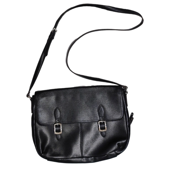 Tignanello Black Leather Crossbody Messenger Bag Handbag Purse - Picture 11 of 11